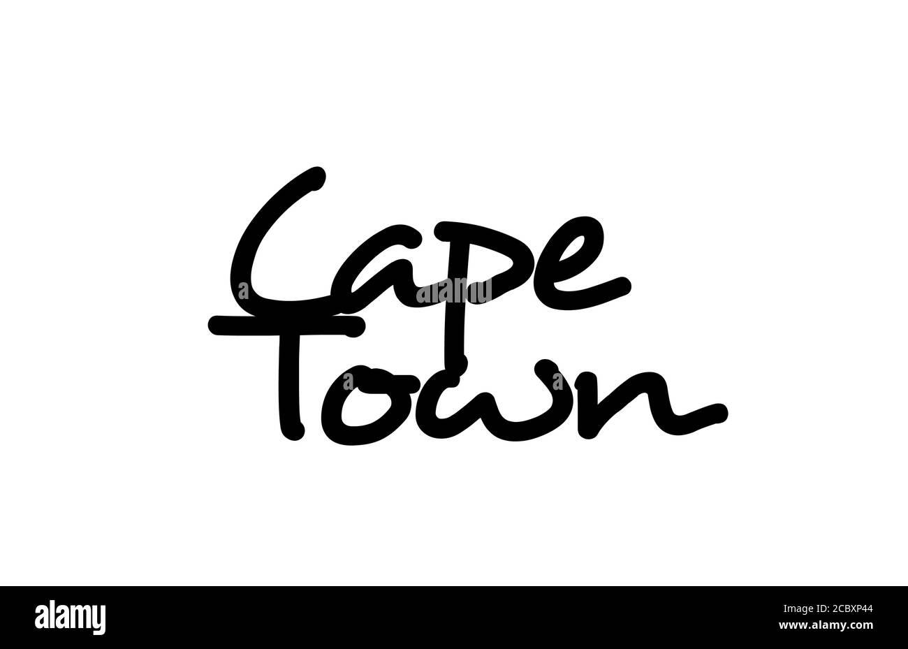 Kapstadt Stadt handgeschriebener Text Wort Hand Lettering. Kalligrafietext. Typografie in schwarzer Farbe Stock Vektor