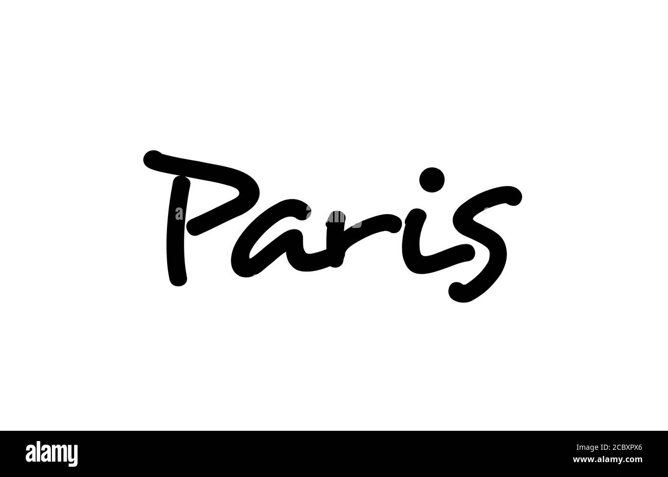 Paris Stadt handgeschriebener Text Wort Hand Lettering. Kalligrafietext. Typografie in schwarzer Farbe Stock Vektor