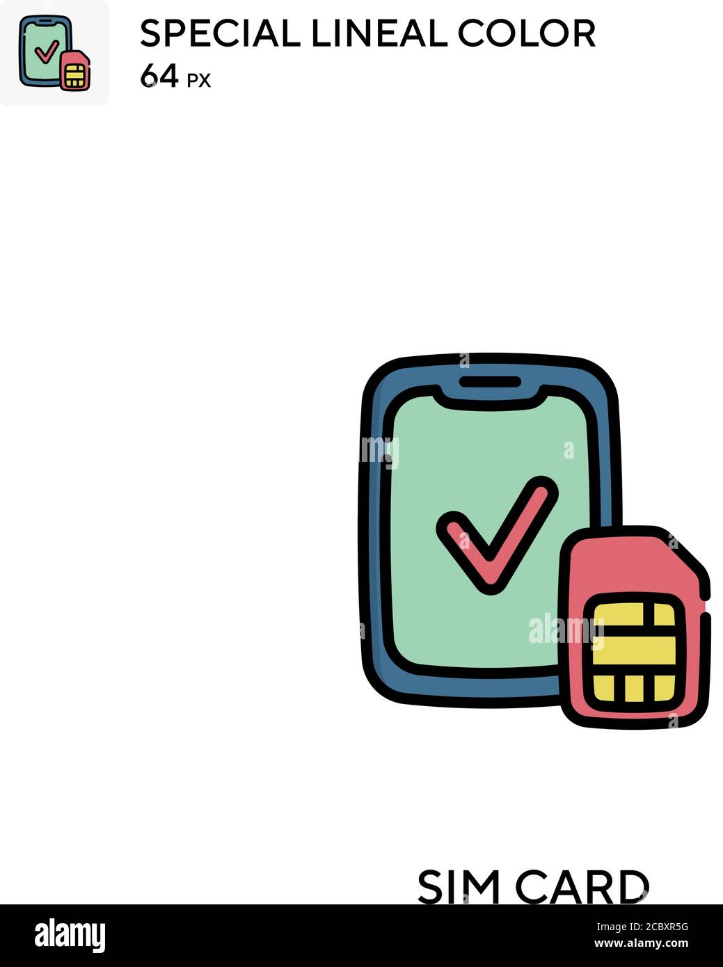 SIM-Karte spezielles lineales Farbvektorsymbol. SIM-Karten-Symbole für Ihr Geschäftsprojekt Stock Vektor