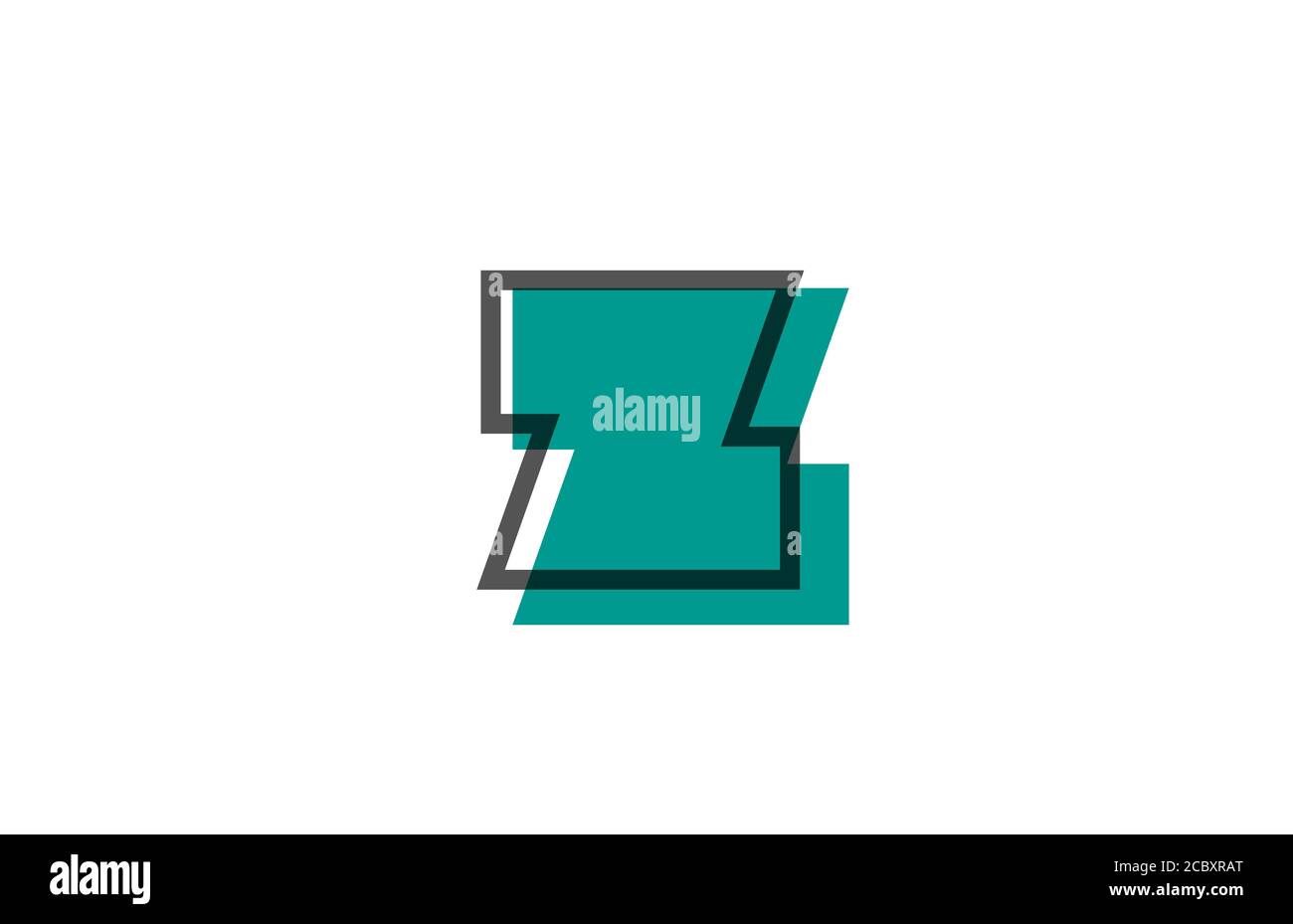 Grün schwarz Z-Linie Alphabet Buchstaben Logo Symbol für Unternehmen. Einfaches Liniendesign für Unternehmen und Unternehmen Stock Vektor