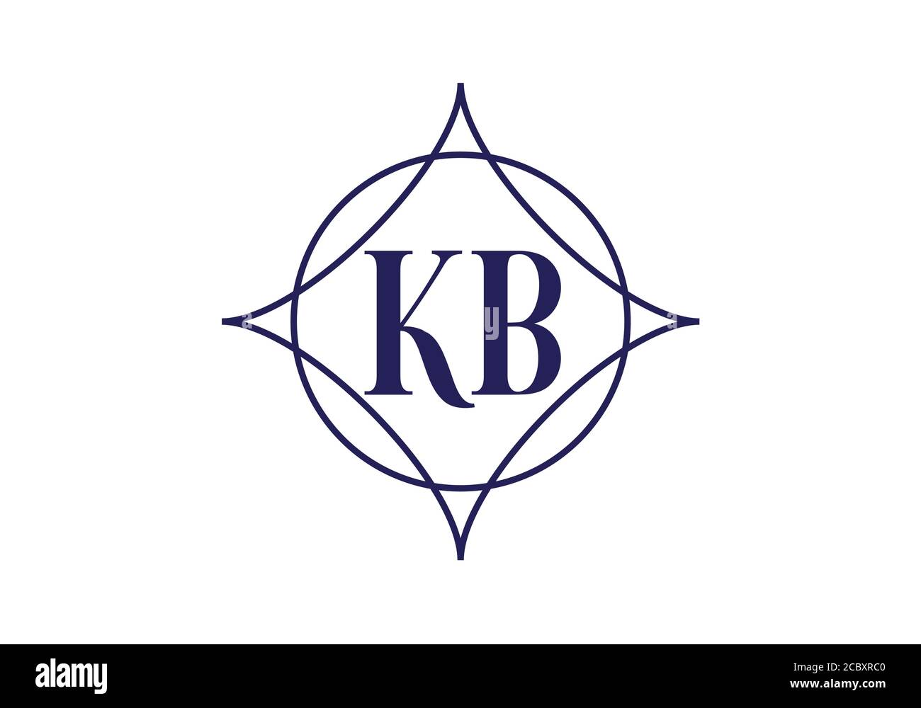 Initial Monogram Letter K B Logo Design Vektor-Vorlage. K B Logo-Design mit Buchstabe Stock Vektor