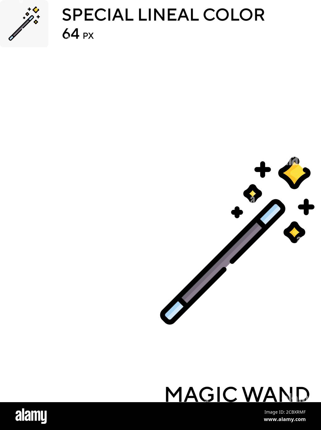 Zauberstab spezielles lineales FarbvektorSymbol. Magic ZauberstabSymbole für Ihr