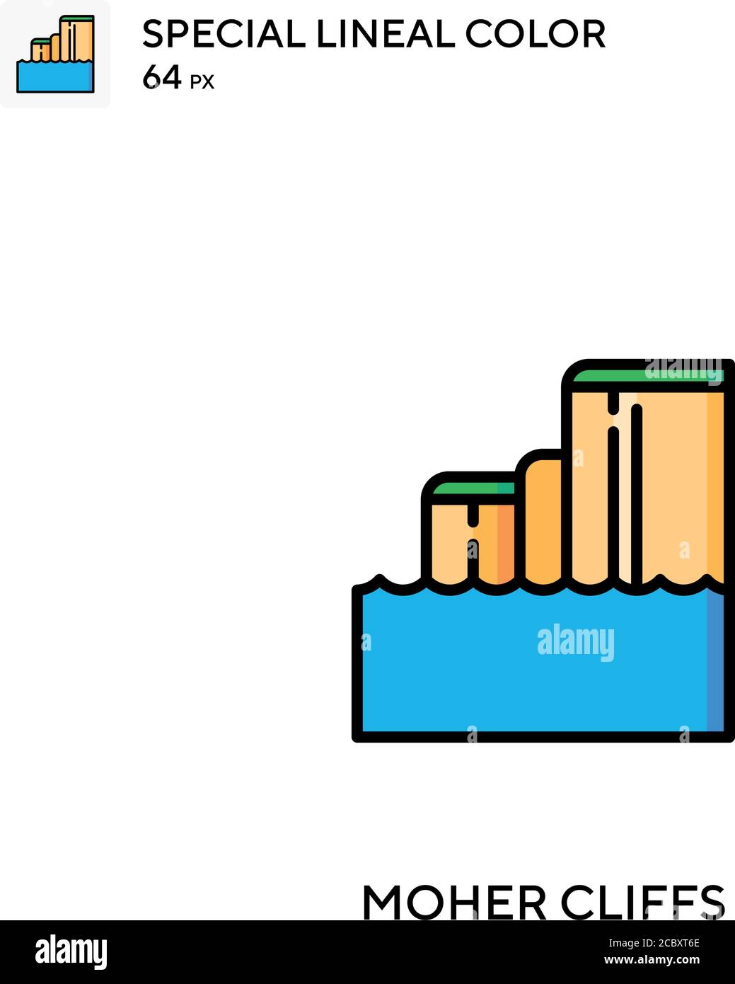 Moher Cliffs spezielles lineales Farbvektor-Symbol. Moher Cliffs Icons für Ihr Business-Projekt Stock Vektor