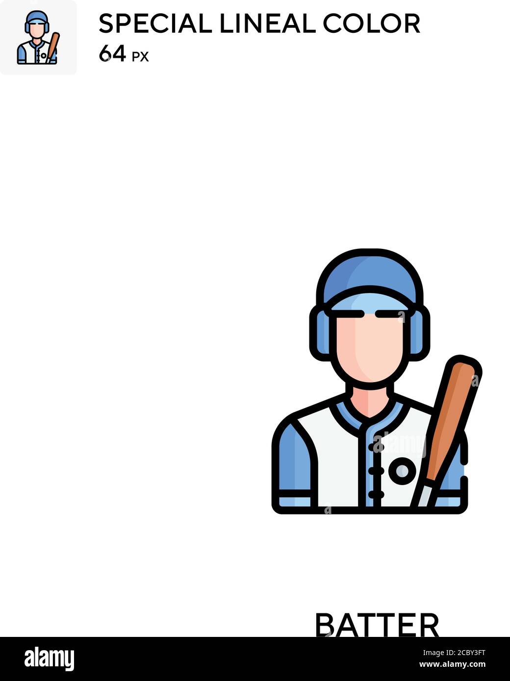 Batter Special Lineal Farbe Vektor-Symbol. Batter-Symbole für Ihr Geschäftsprojekt Stock Vektor