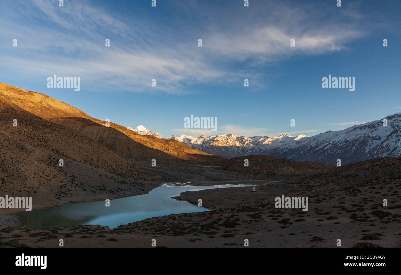 Dhankar Village in Spiti Valley, Himachal Pradesh, Indien Stockfoto