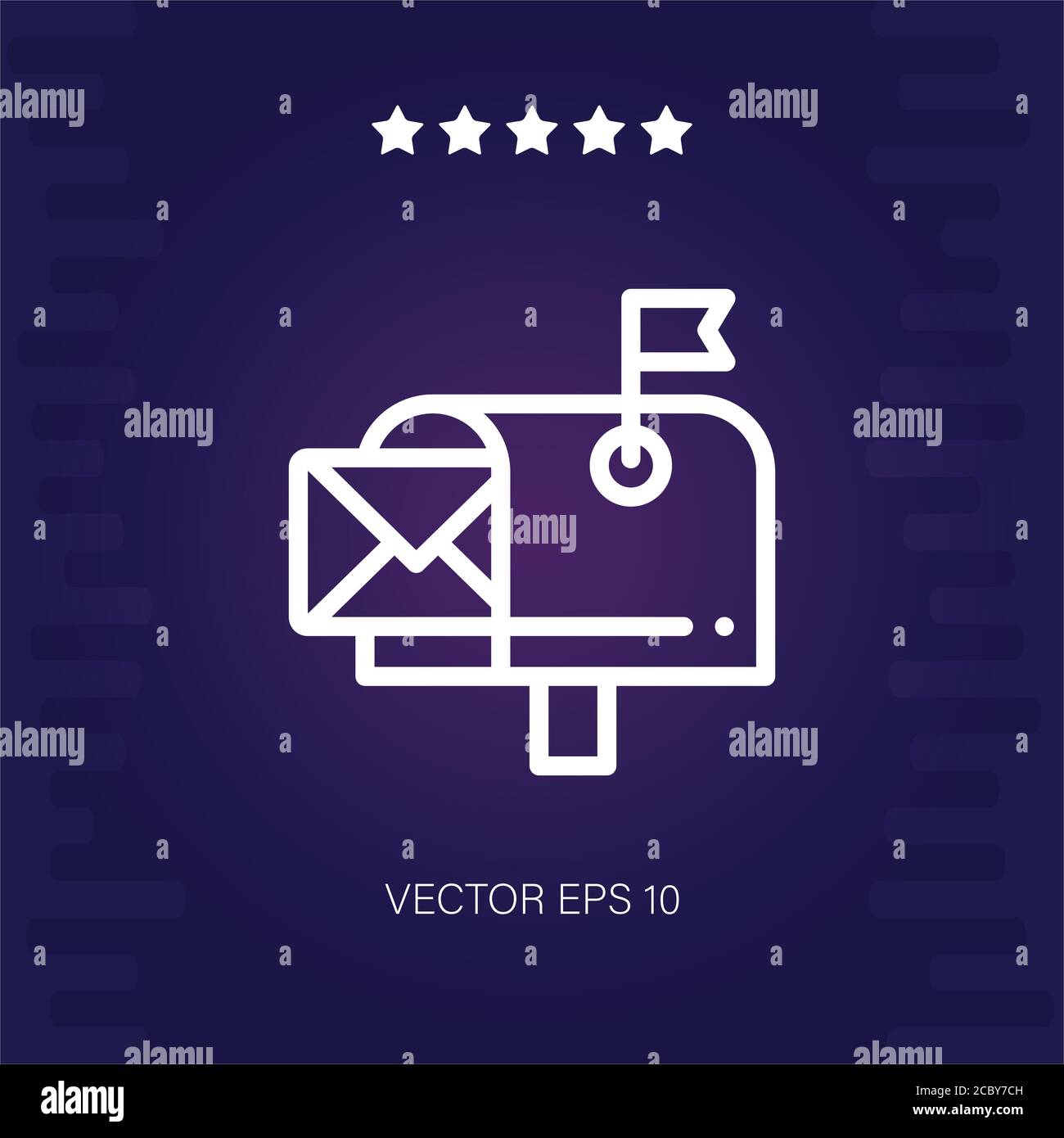 Postbox Vektor-Symbol Moderne Illustration Stock Vektor