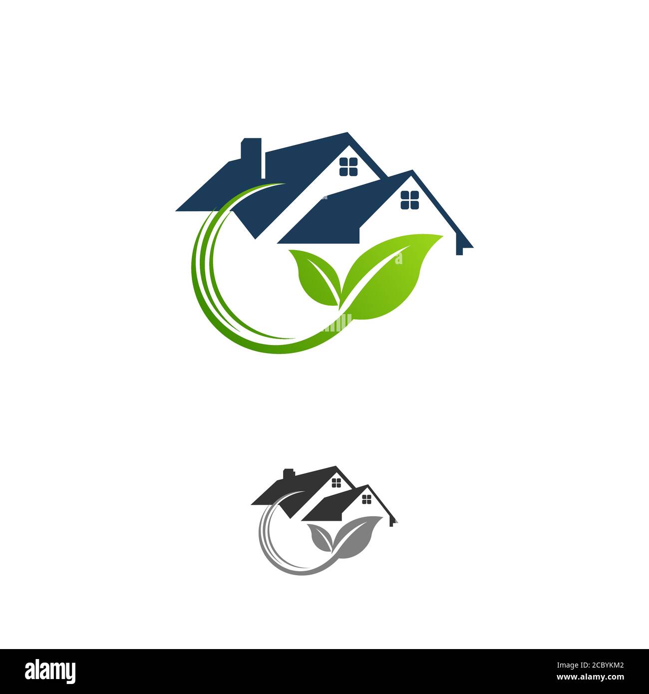 Einfache grüne Haus Immobilien-Logo und Vektor-Symbol.EPS 10 Stock Vektor