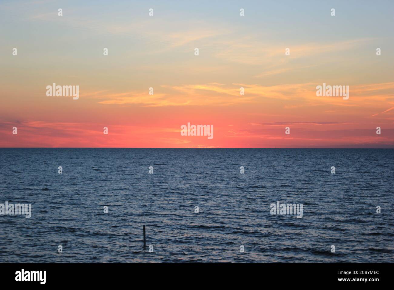 Sunset Lake Michigan, Oval Beach Stockfoto