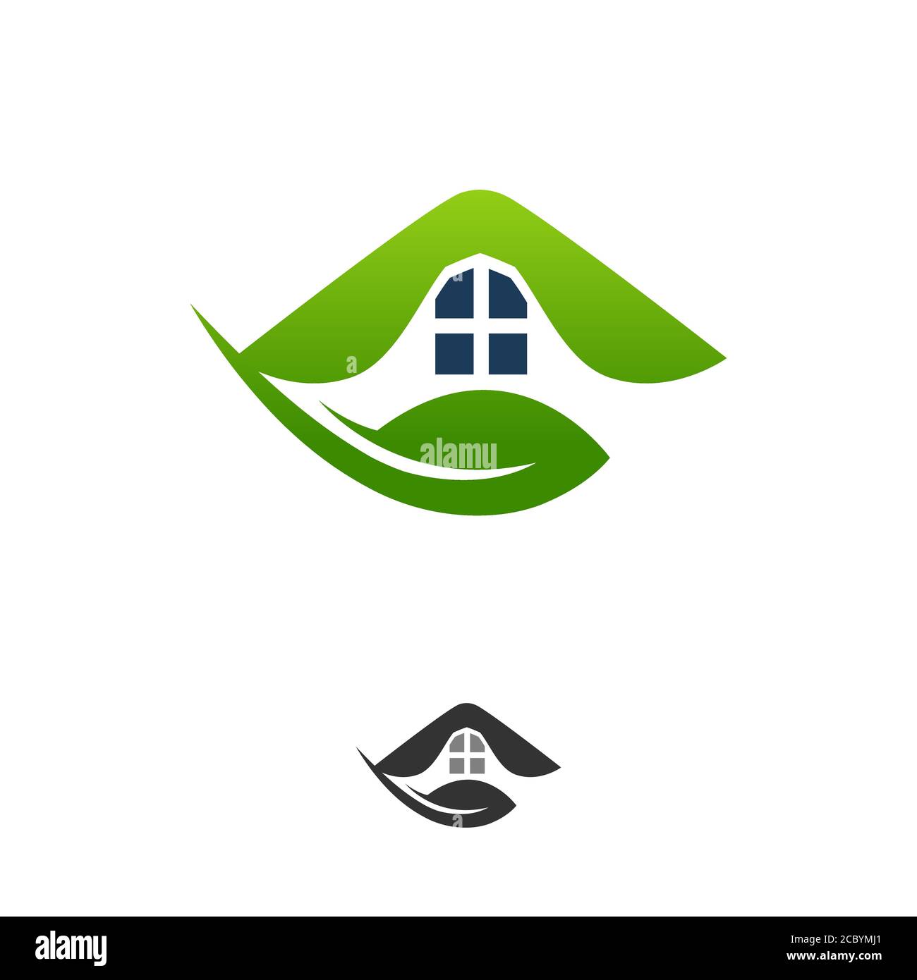 Einfache grüne Haus Immobilien-Logo und Vektor-Symbol.EPS 10 Stock Vektor