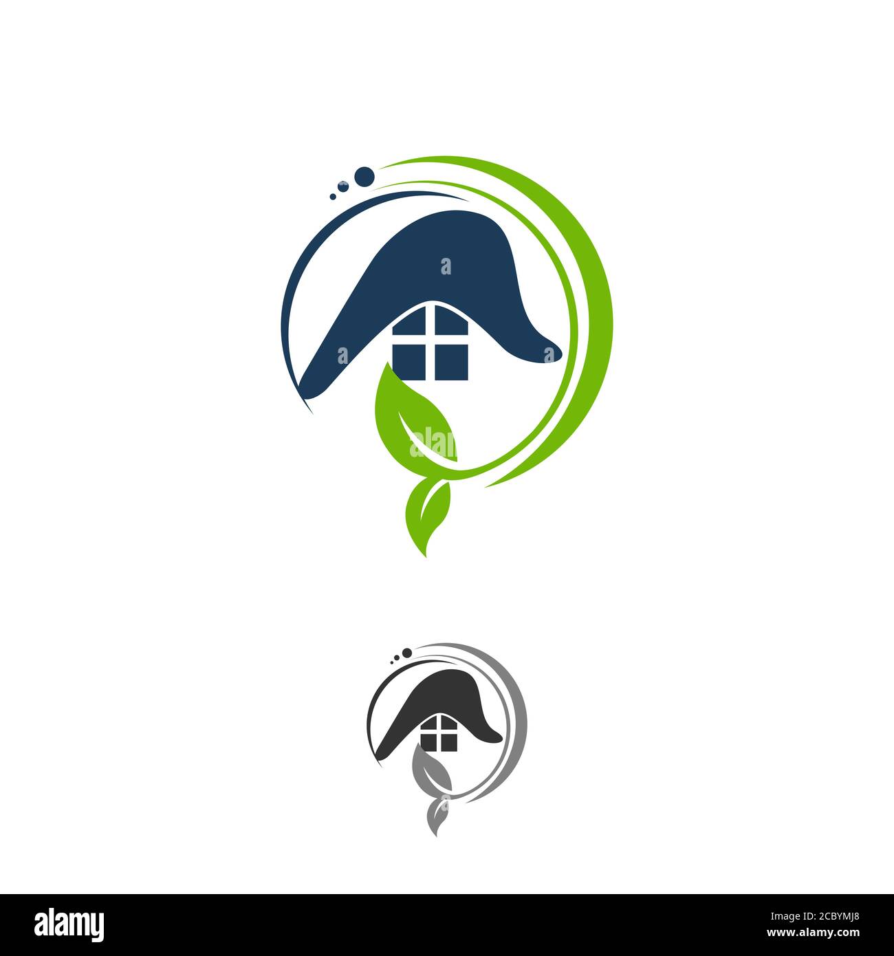 Einfache grüne Haus Immobilien-Logo und Vektor-Symbol.EPS 10 Stock Vektor