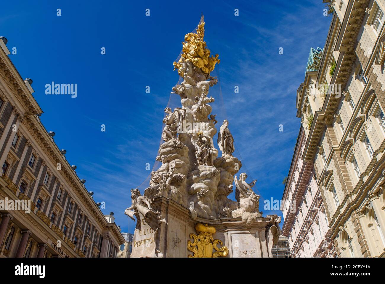 Pestsäule, barockes Denkmal für die große Pest in Wien, Österreich Stockfoto