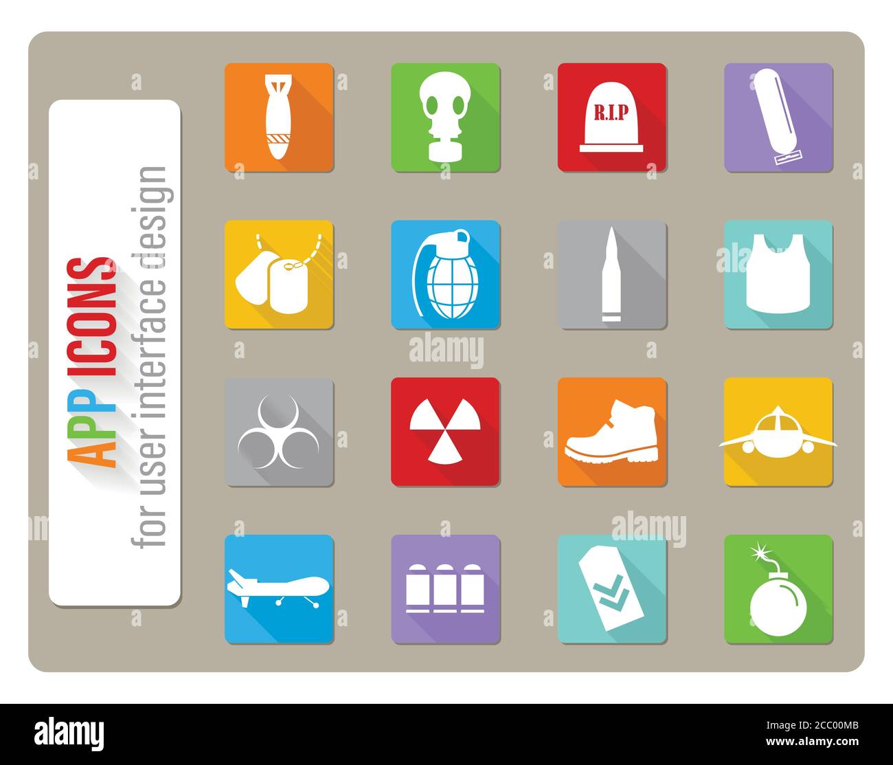 Krieg Symbole Icon Set Stock-Vektorgrafik - Alamy