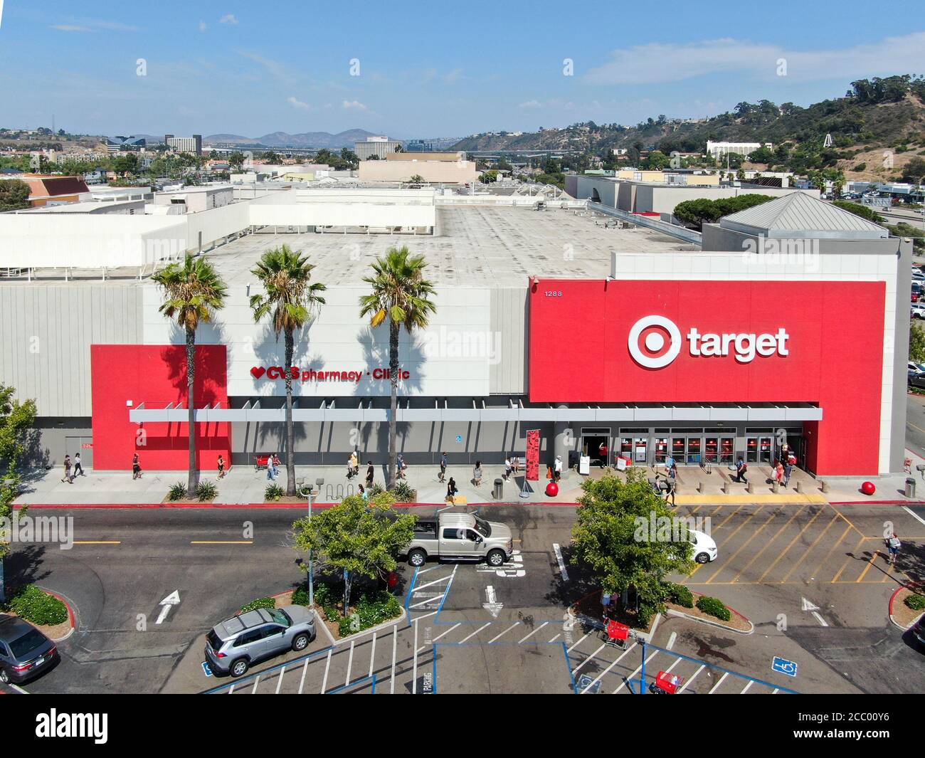 Zielgruppe: Einzelhandelsgeschäft. Target verkauft Haushaltswaren, Bekleidung und Elektronik. San Diego, Kalifornien, USA, 16. August 2020 Stockfoto