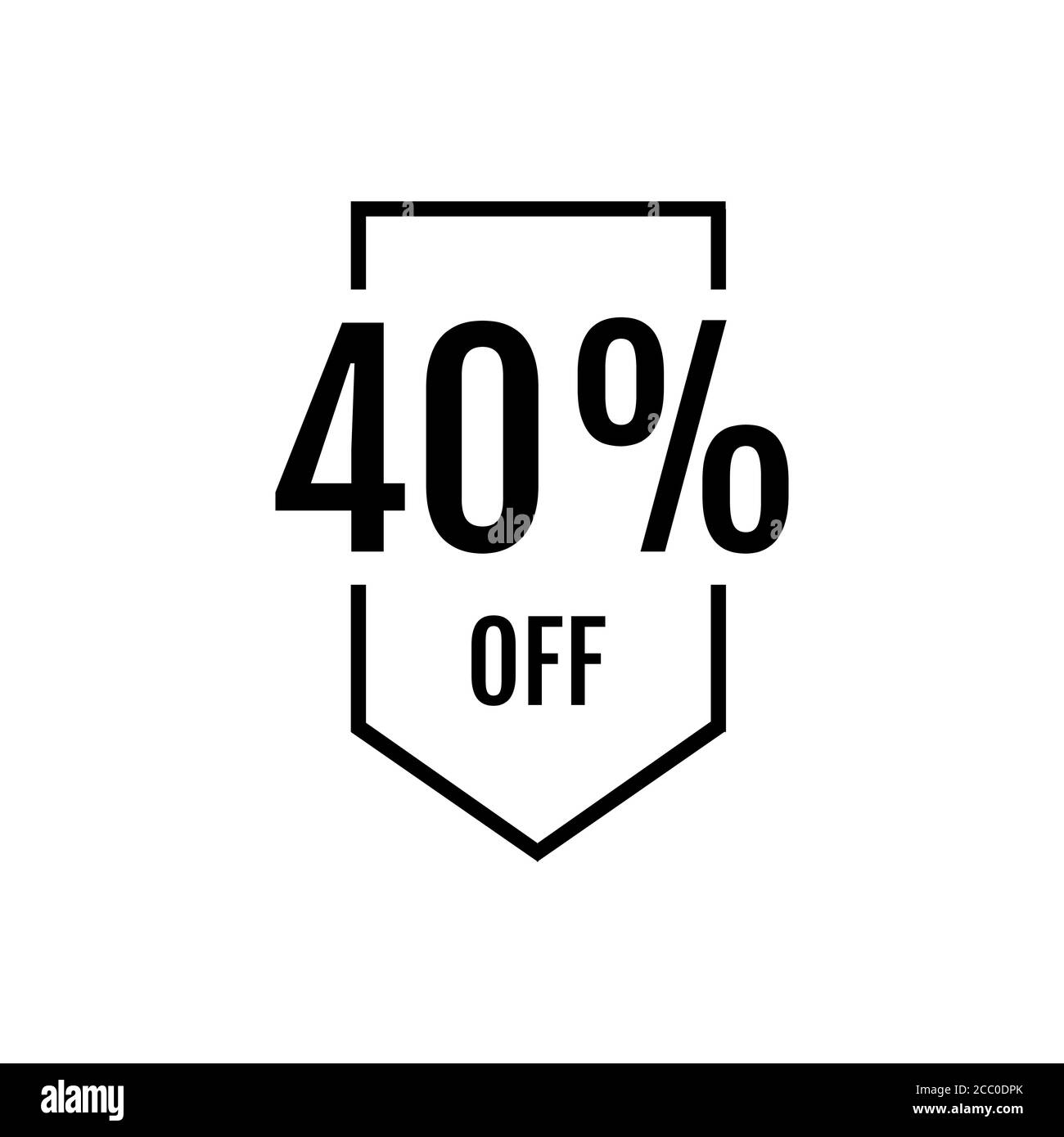 40 % Rabatt auf Werbeaktion für kreatives Design 40 % Rabatt auf Werbeaktion Vektorvorlage Für Poster-Banner Stock Vektor