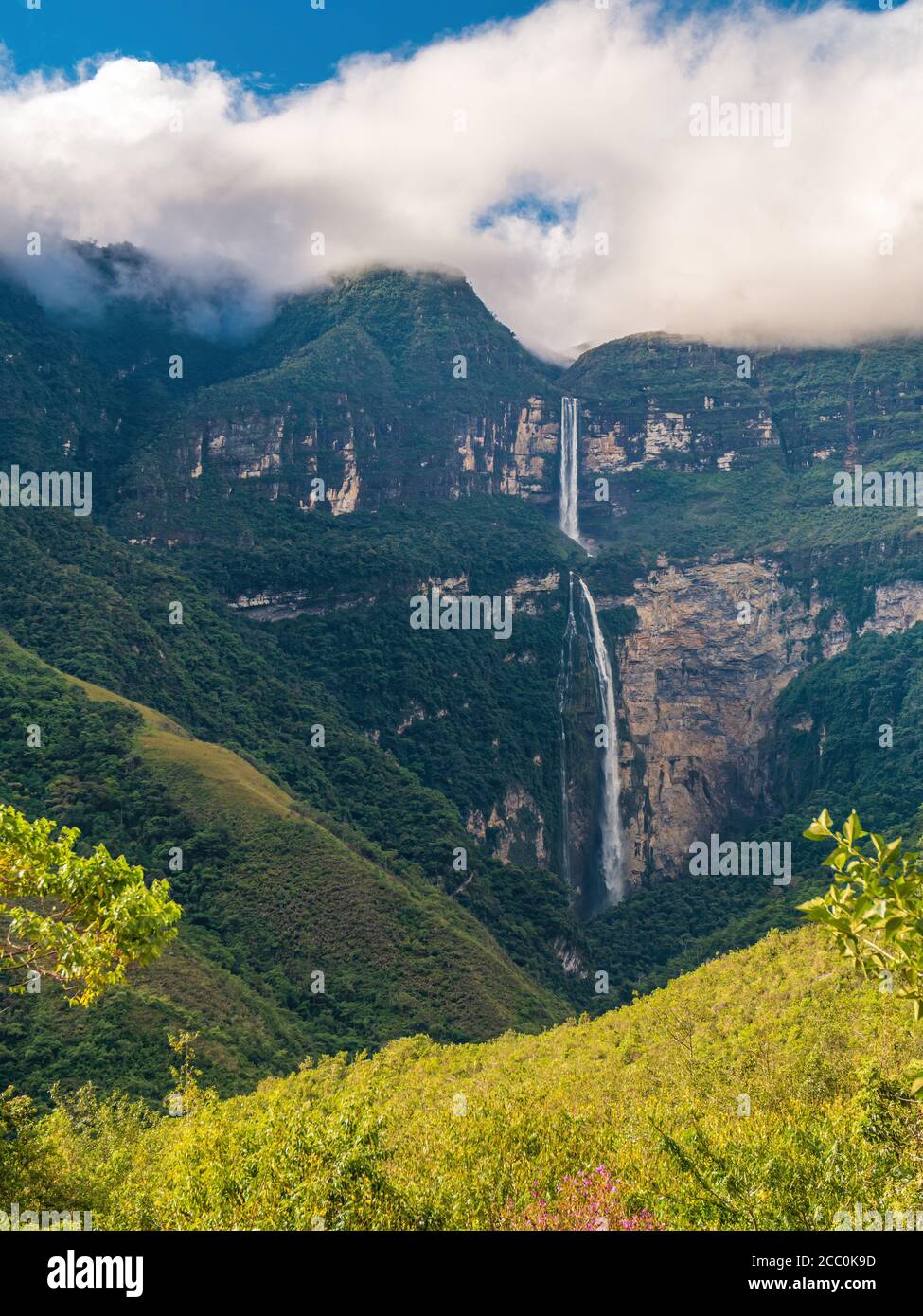 Der berühmte Gocta Wasserfall - Chachapoyas in Peru Stockfoto