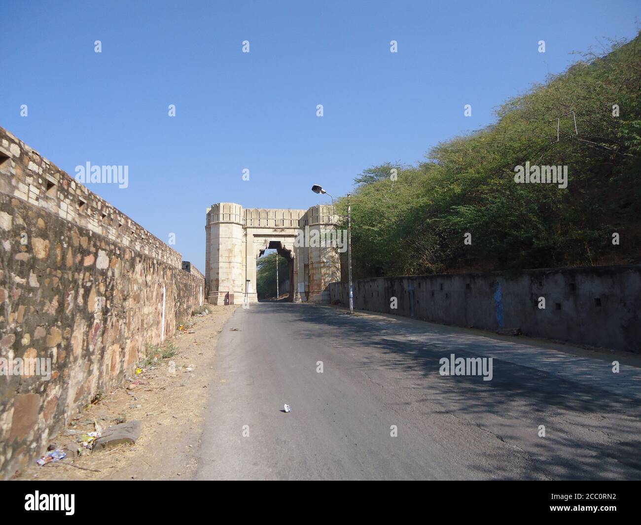 Bhairon Pol von chittorgarh Fort ist das zweite Tor von Das Fort und die Statue von Lord Bhairon Stockfoto