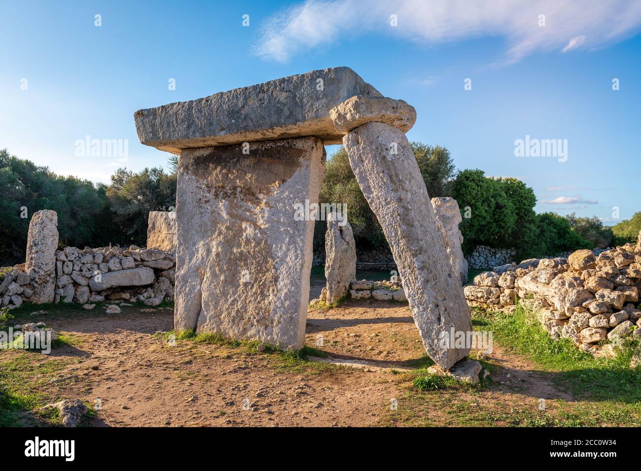Die talaiotische Siedlung Talati de Dalt auf der Insel Menorca. Baleares, Spanien Stockfoto