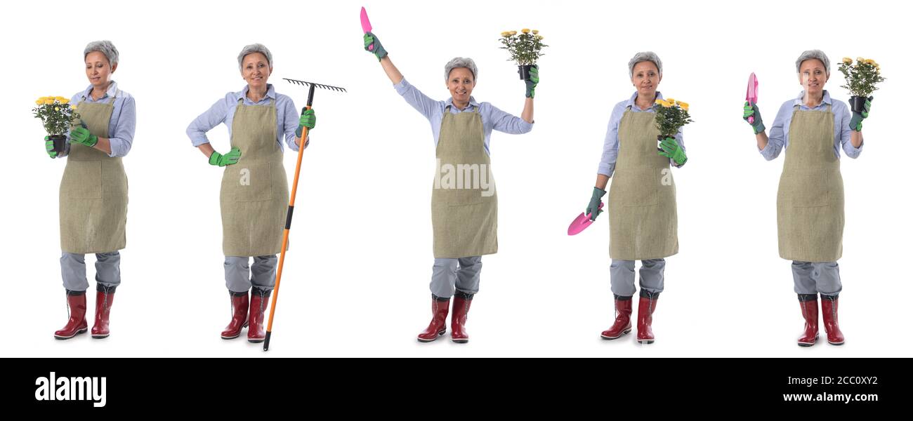 Reife frau gartenarbeit Ausgeschnittene Stockfotos und bilder Alamy