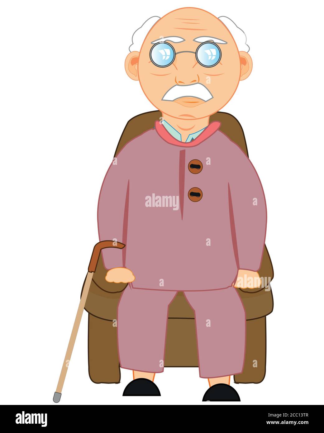 Zeichnung ältere Männer sitzen in Sessel Alamy