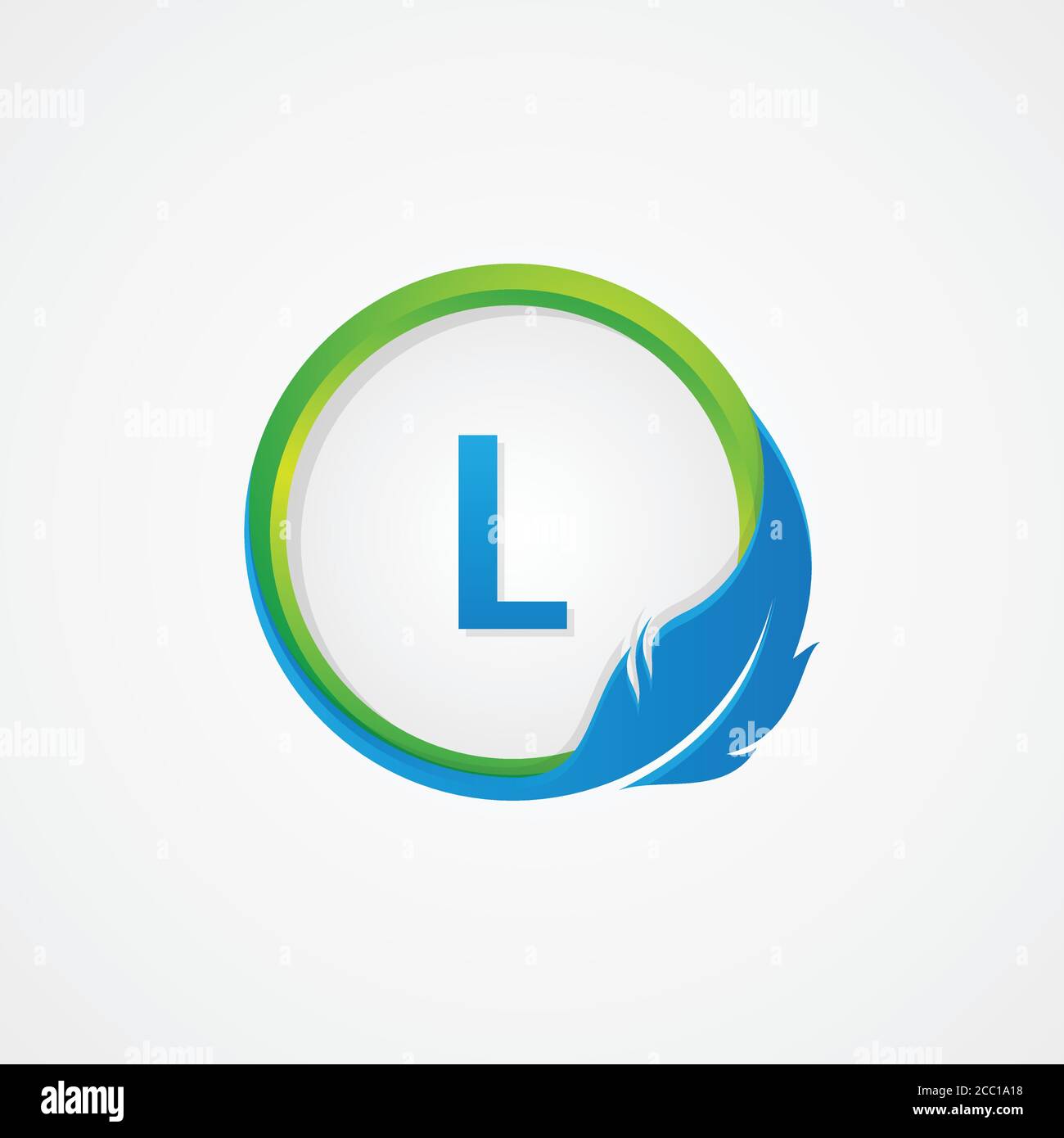 Buchstabe L innen Runde geformte Feder Symbol für Element Design Symbol. Einfaches Design Symbol Feder für Ihr Business-Symbol. Vektorgrafik EPS.8 Stock Vektor