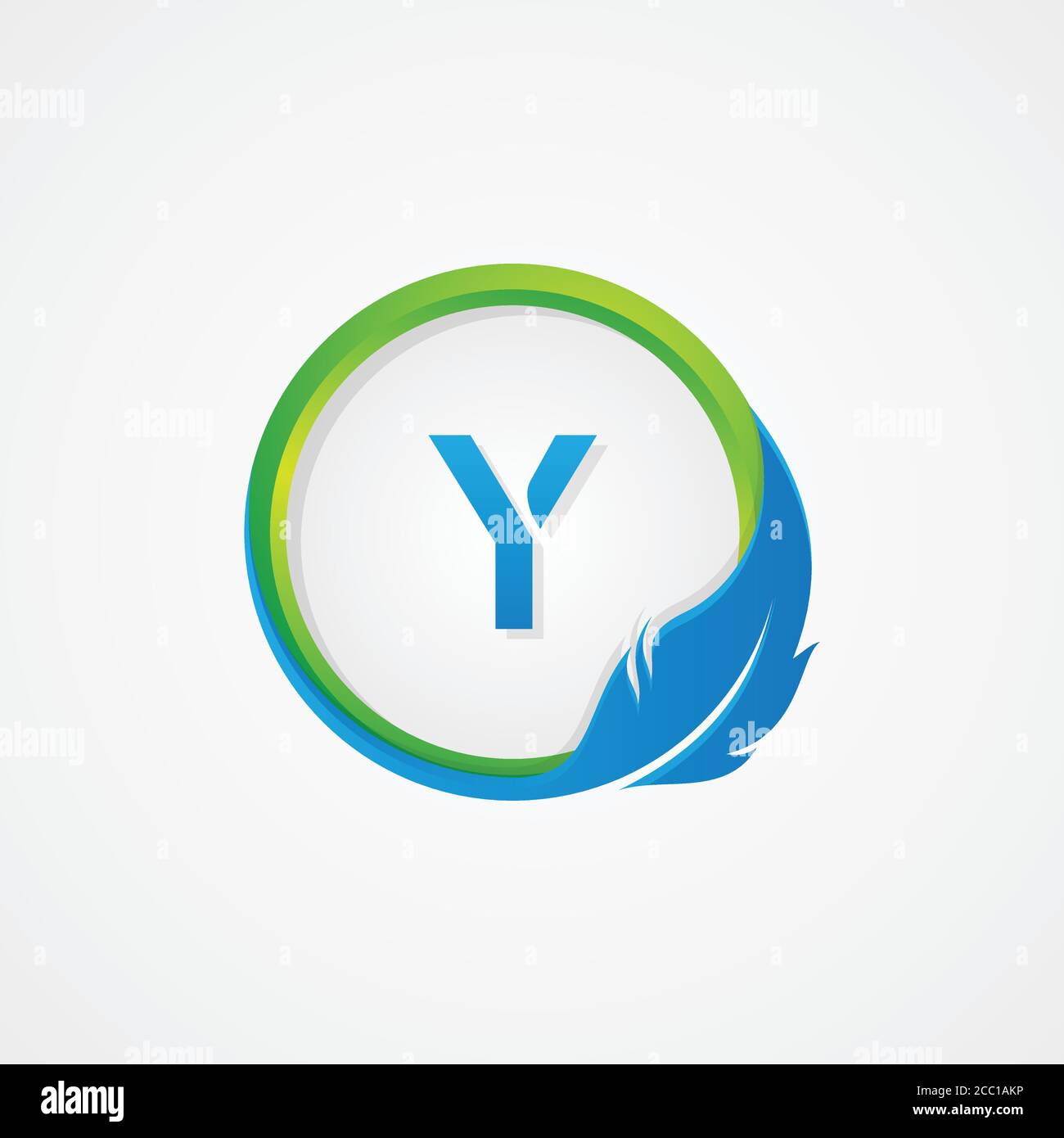 Buchstabe Y innen Runde geformte Feder Symbol für Element Design Symbol. Einfaches Design Symbol Feder für Ihr Business-Symbol. Vektorgrafik EPS.8 Stock Vektor