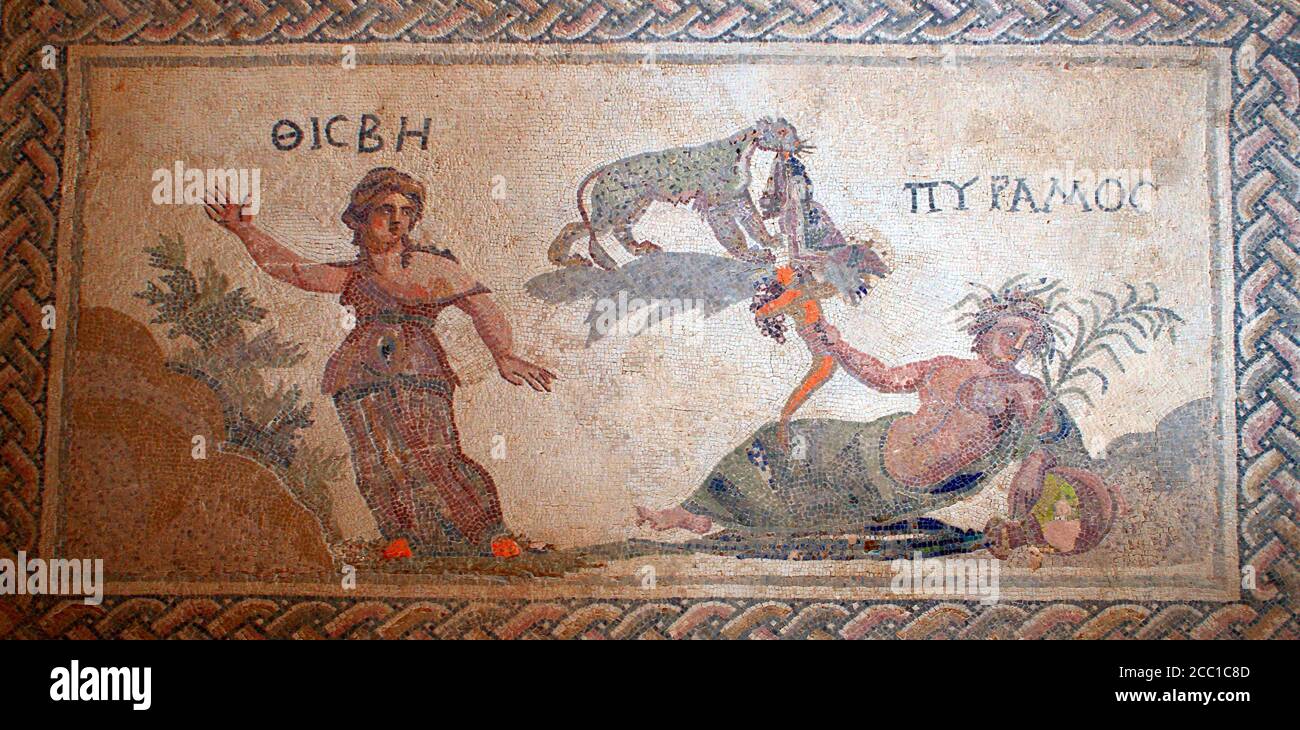 Zypern, Paphos, Haus des Dionysos, Mosaike Stockfoto