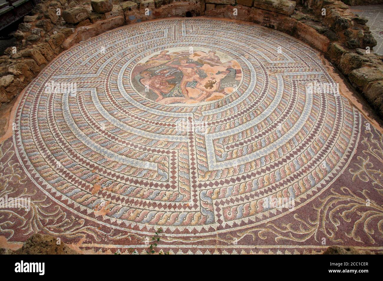 Zypern, Paphos, Haus von Dionysos, Mosaik Stockfoto