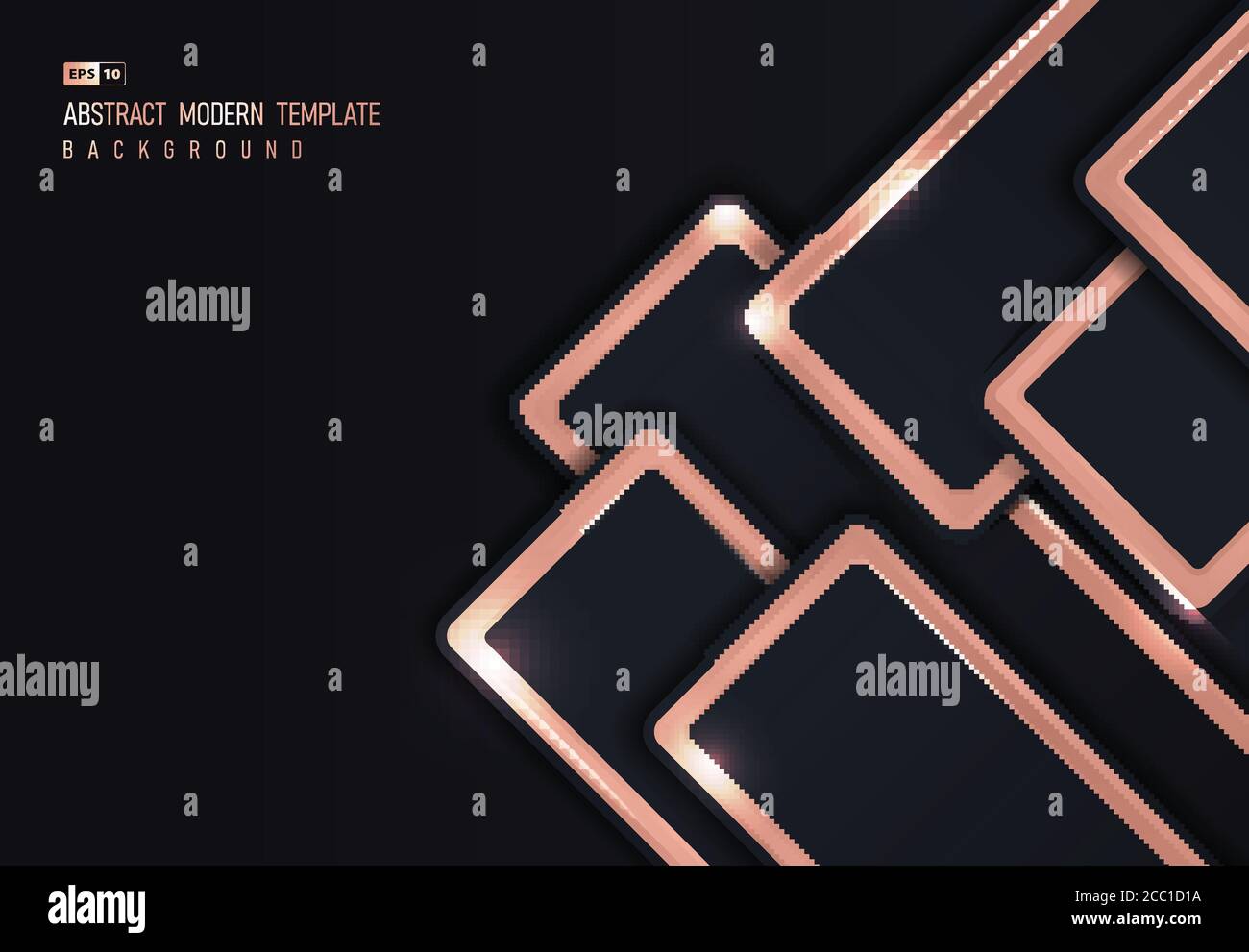 Abstraktes Design von rosa Gold glänzend metallischen Überlappung Design Kunstwerk Hintergrund. Verwenden Sie für Anzeige, Poster, Kunstwerk, Template-Design, Druck. Illustration Stock Vektor