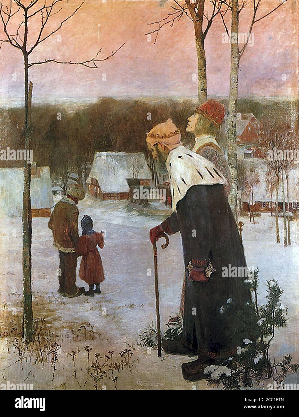 Vogeler Heinrich - die Geschichte des Winters (die drei Könige) - Deutsche Schule - 19. Jahrhundert Stockfoto