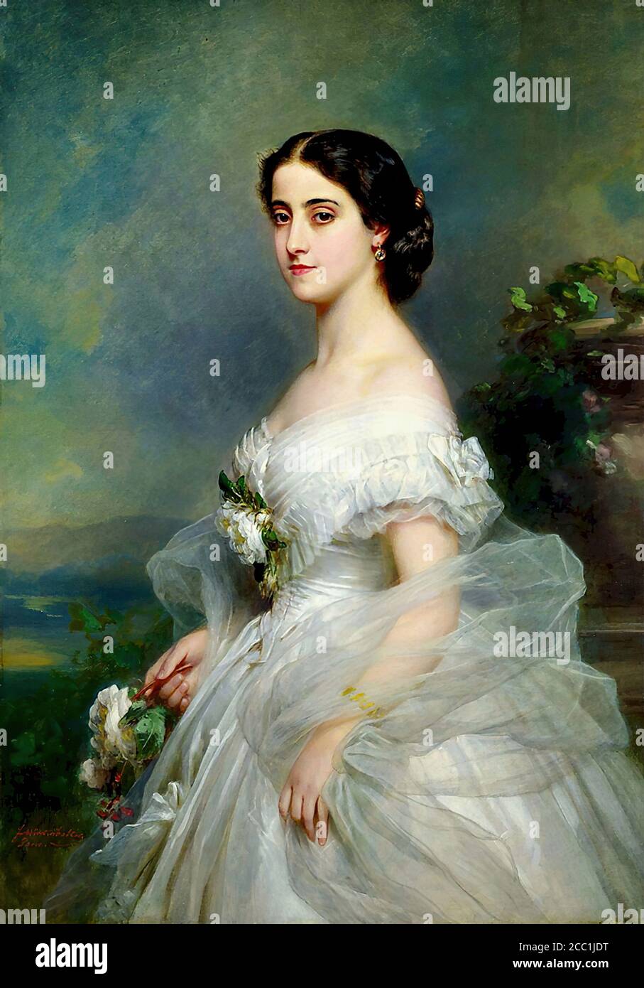 Winterhalter Franz Xavier - Adelina Patti Opernsängerin 1 - Deutsche Schule - 19. Jahrhundert Stockfoto