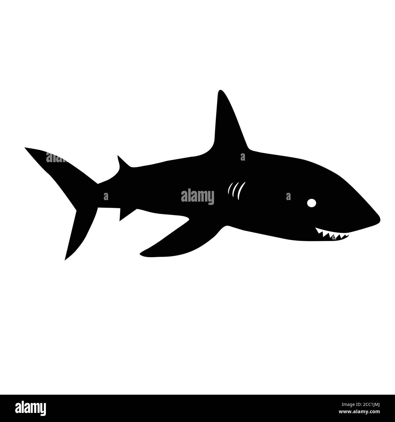 Shark Vektor Silhouetten auf weißem Hintergrund Stock Vektor