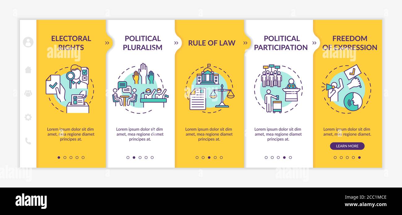 Vektor-Vorlage für politische Rechte beim Einsteigen Stock Vektor