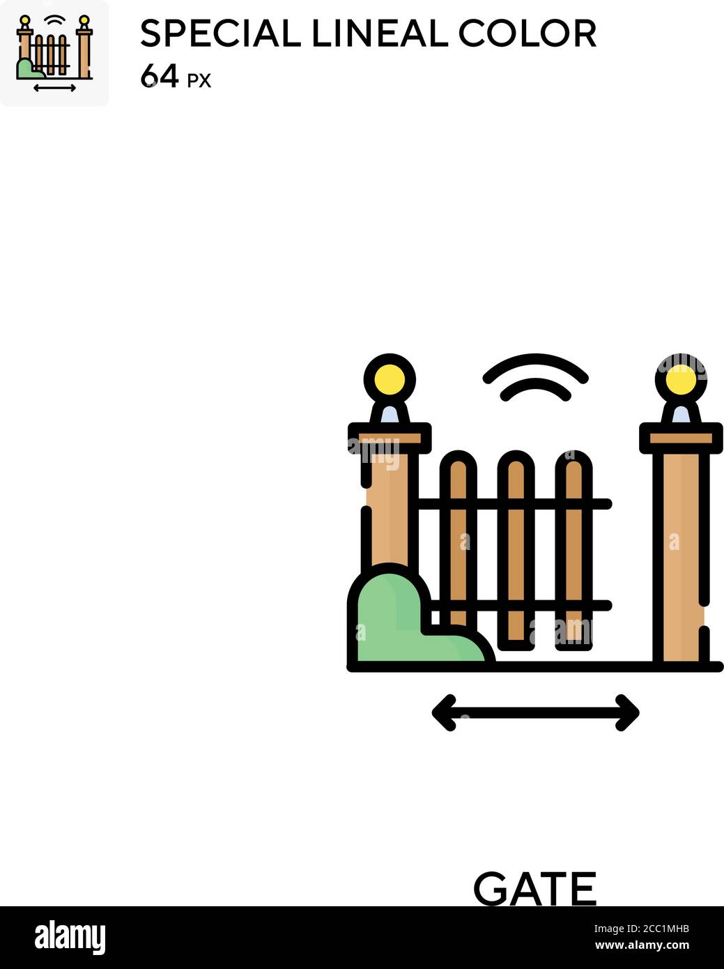 Gate spezielles lineales Farbvektorsymbol. Gate-Symbole für Ihr Geschäftsprojekt Stock Vektor