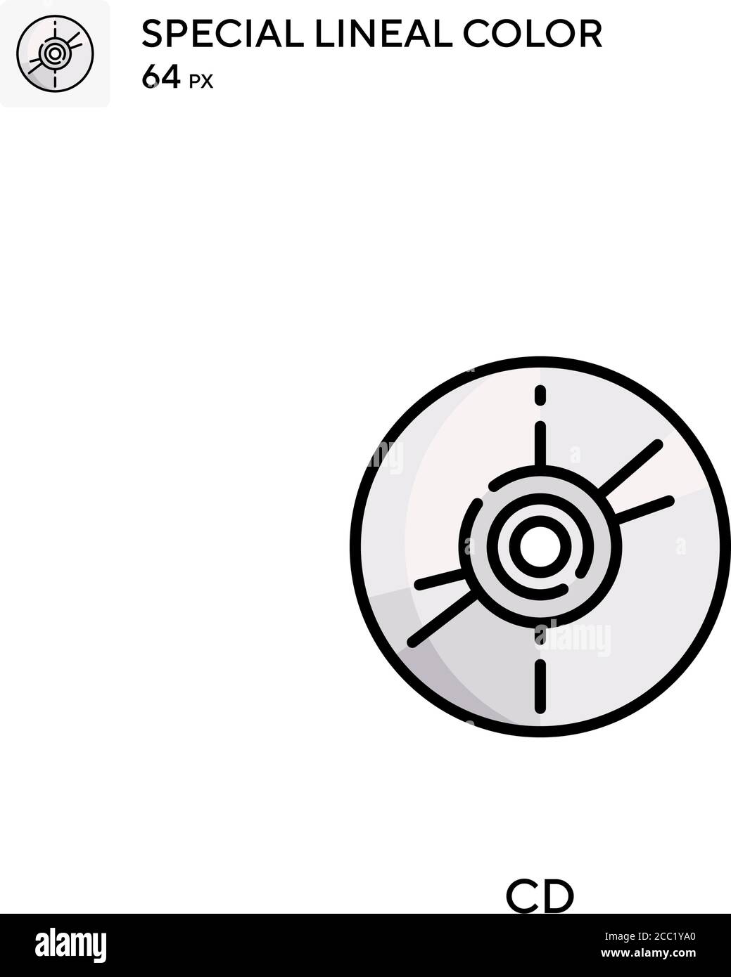 CD-spezielles lineales Farbvektorsymbol. CD-Symbole für Ihr Geschäftsprojekt Stock Vektor