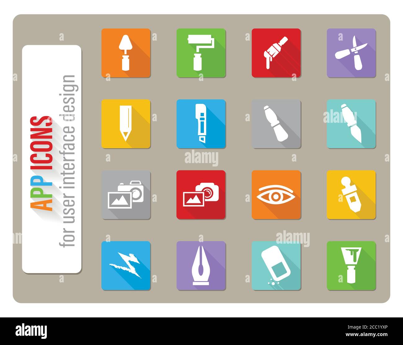 Kunst-Werkzeuge-Icon-set Stock Vektor