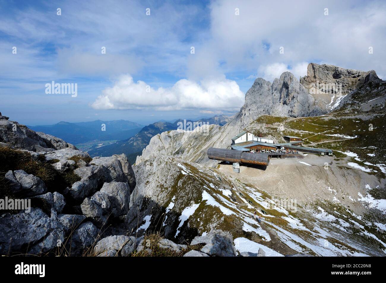 Deutschland, Bayern, Natur-Informationszentrum, Ansicht des Teleskops im Karwendelgebirge Stockfoto