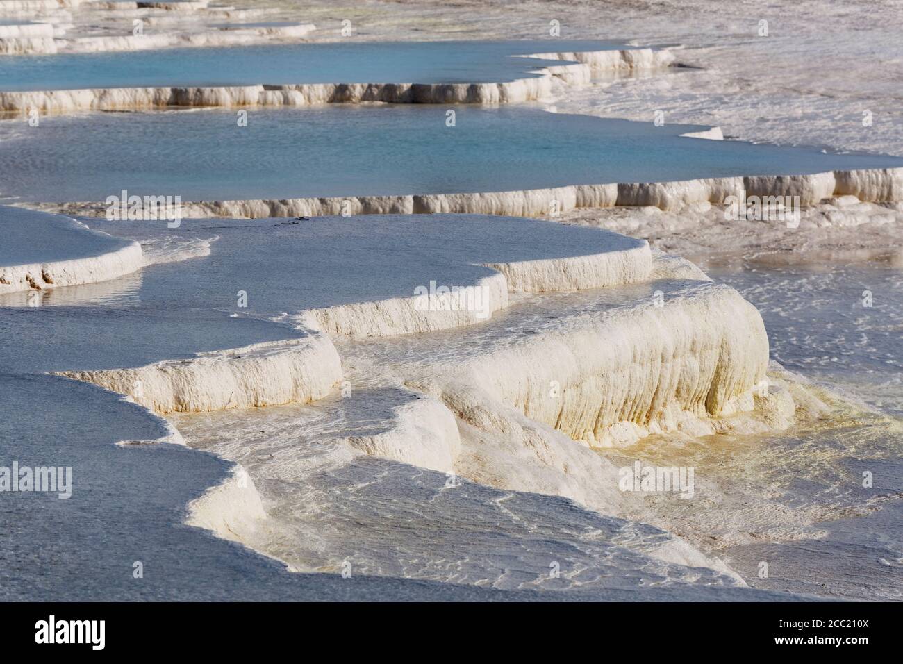 Türkei, Ansicht von Travertin Terrassen von Pamukkale Stockfoto