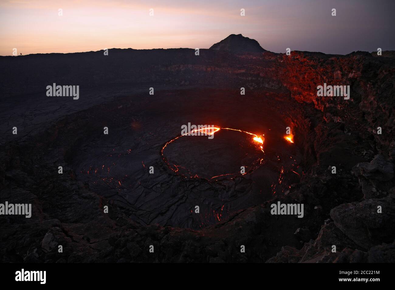Äthiopien, Danakil Wüste Erta Ale Vulkan Stockfoto