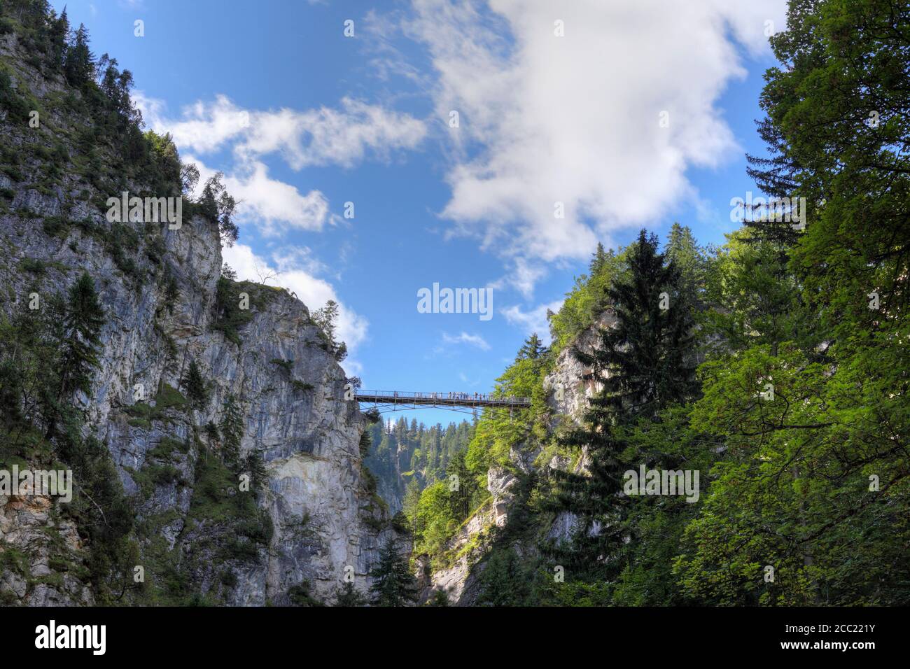 Deutschland, Bayern, Schwaben, Schwaben, Allgäu, Ostallgau, PÃ¶llatschlucht, Marienbrücke, Blick auf mariens Brücke über die Poellatschlucht Stockfoto