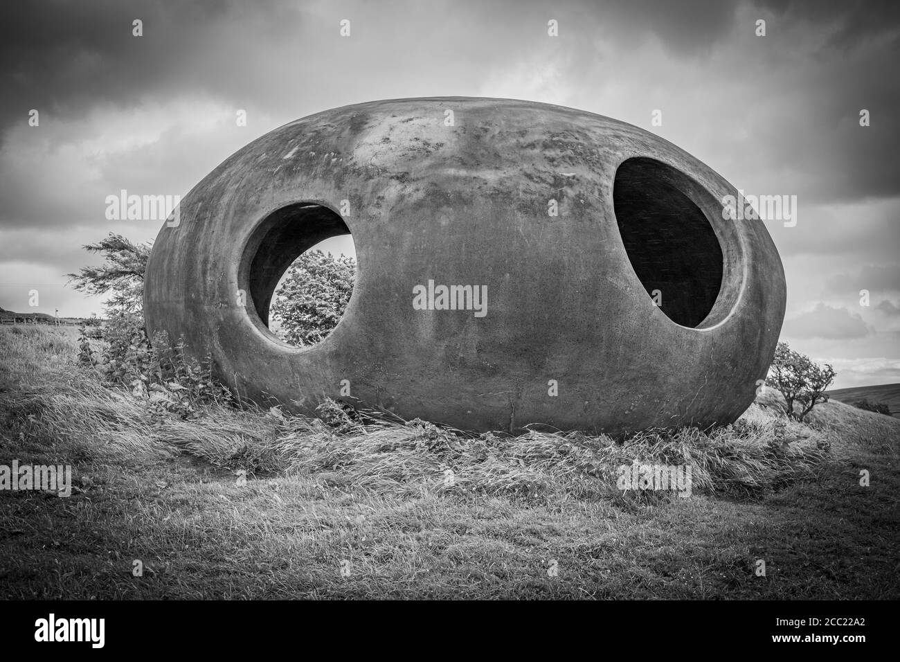 Die Atom Panopticon Skulptur, Wycoller Country Park, Colne, Pendle, Lancashire, England, UK Stockfoto