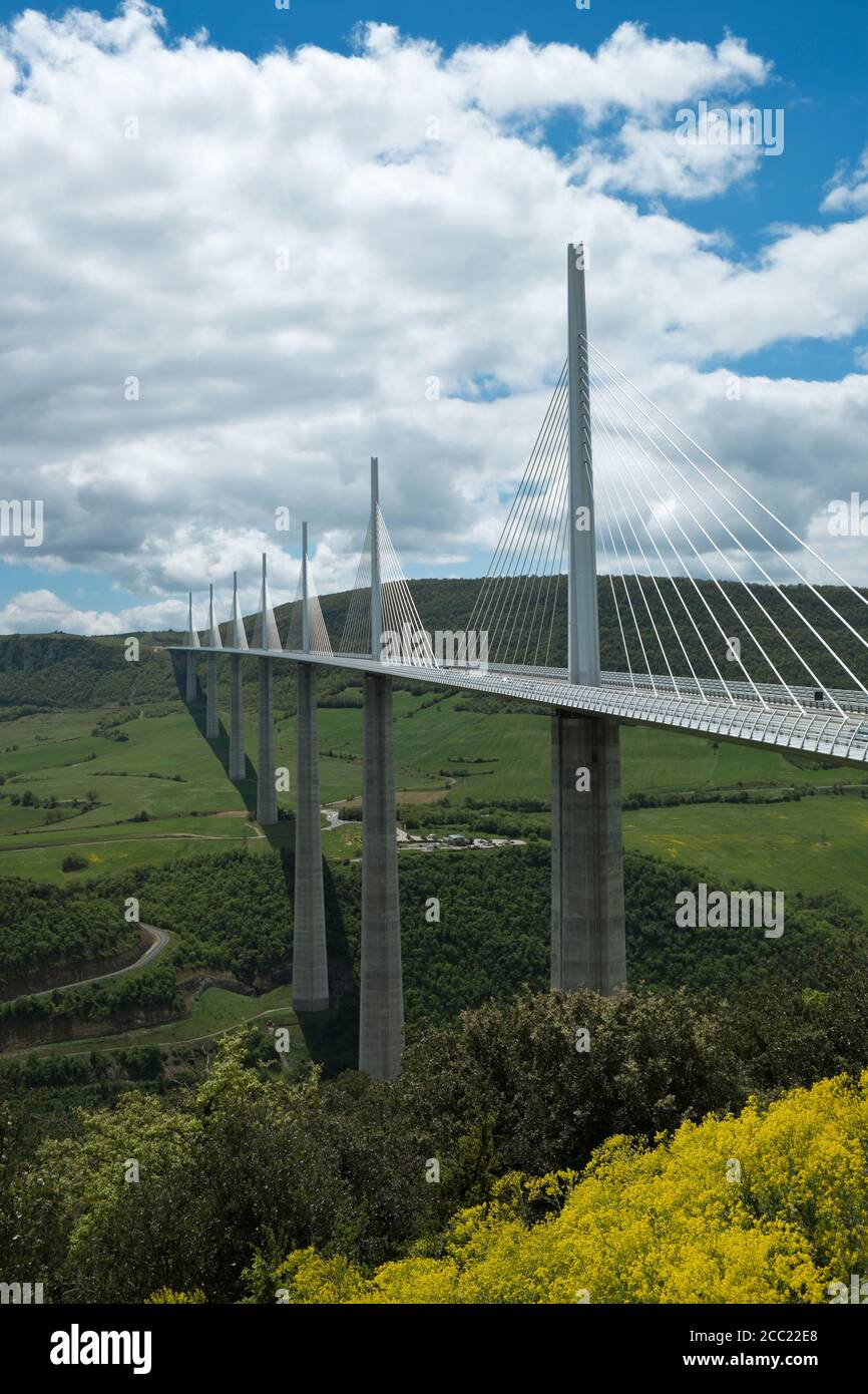 Frankreich, Ansicht der Viadukt von Millau Brücke Stockfoto
