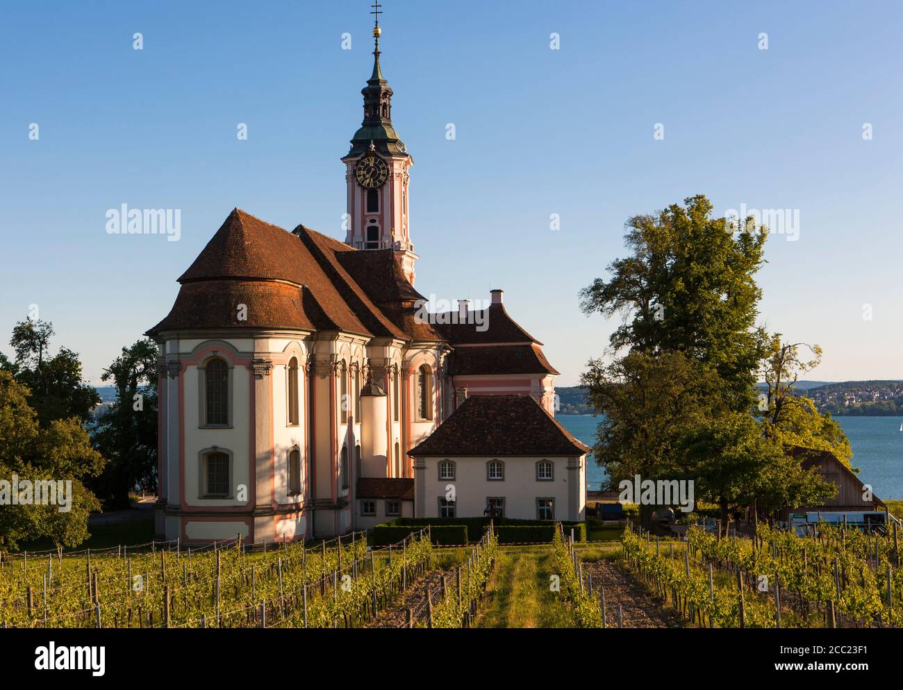 Deutschland, Baden-Württemberg, Blick auf die Basilika Birnau Stockfoto