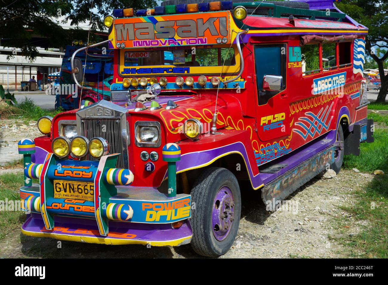 Philippinen, Visayas Inseln, Bohol Insel, Tagbilaran Stadt, Jeepney, der lokale Bus. Stockfoto
