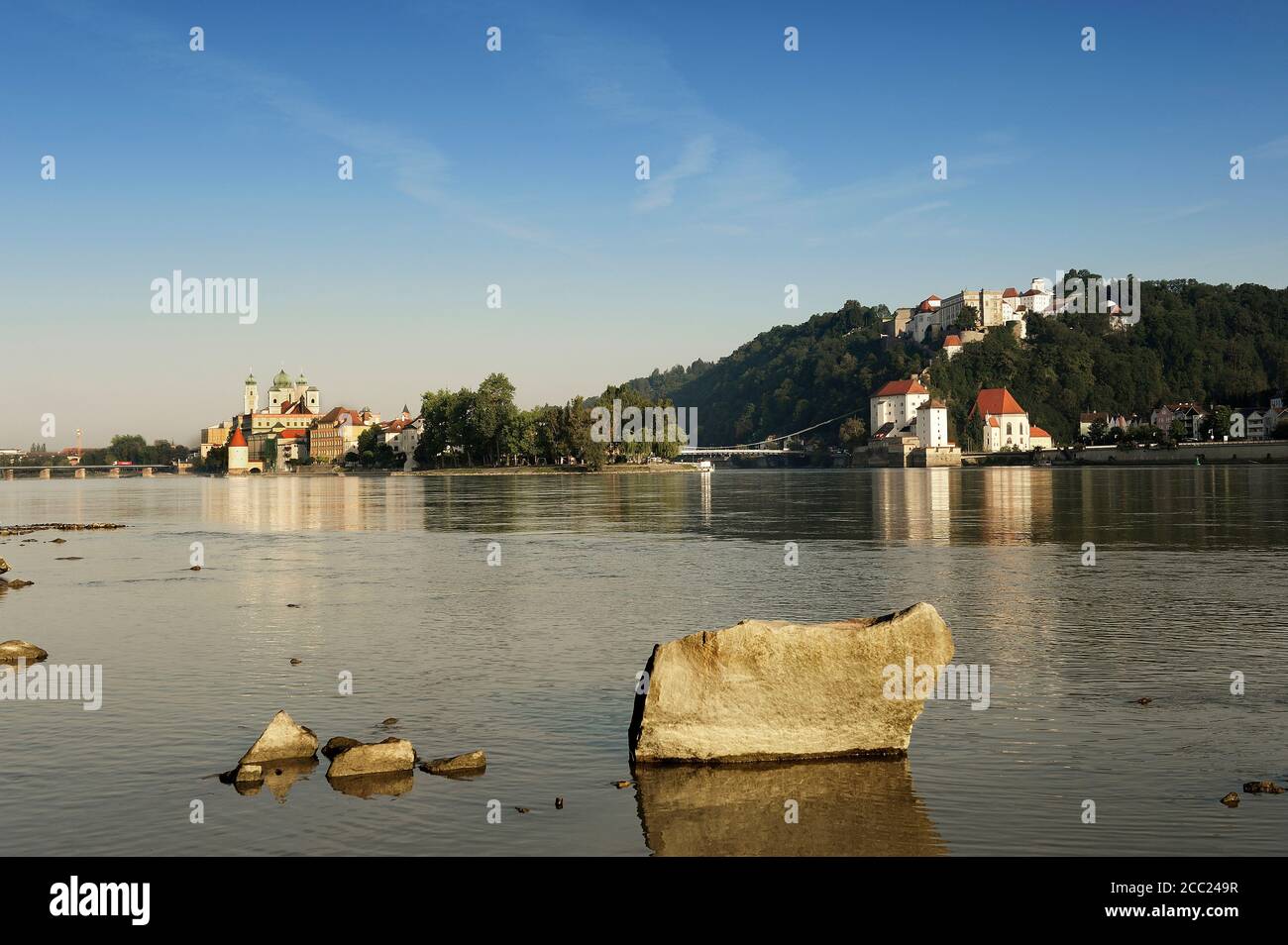 Deutschland, Bayern, Blick auf St. Stephan Dom und Festung Oberhaus Stockfoto