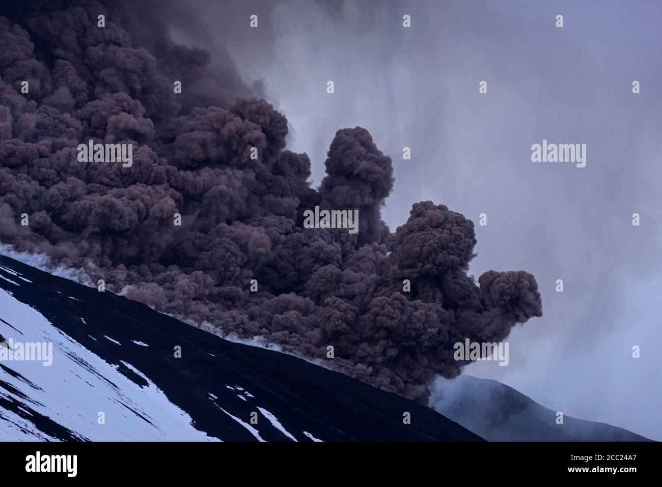 Italien, Ansicht der Eruption am Ätna Stockfoto