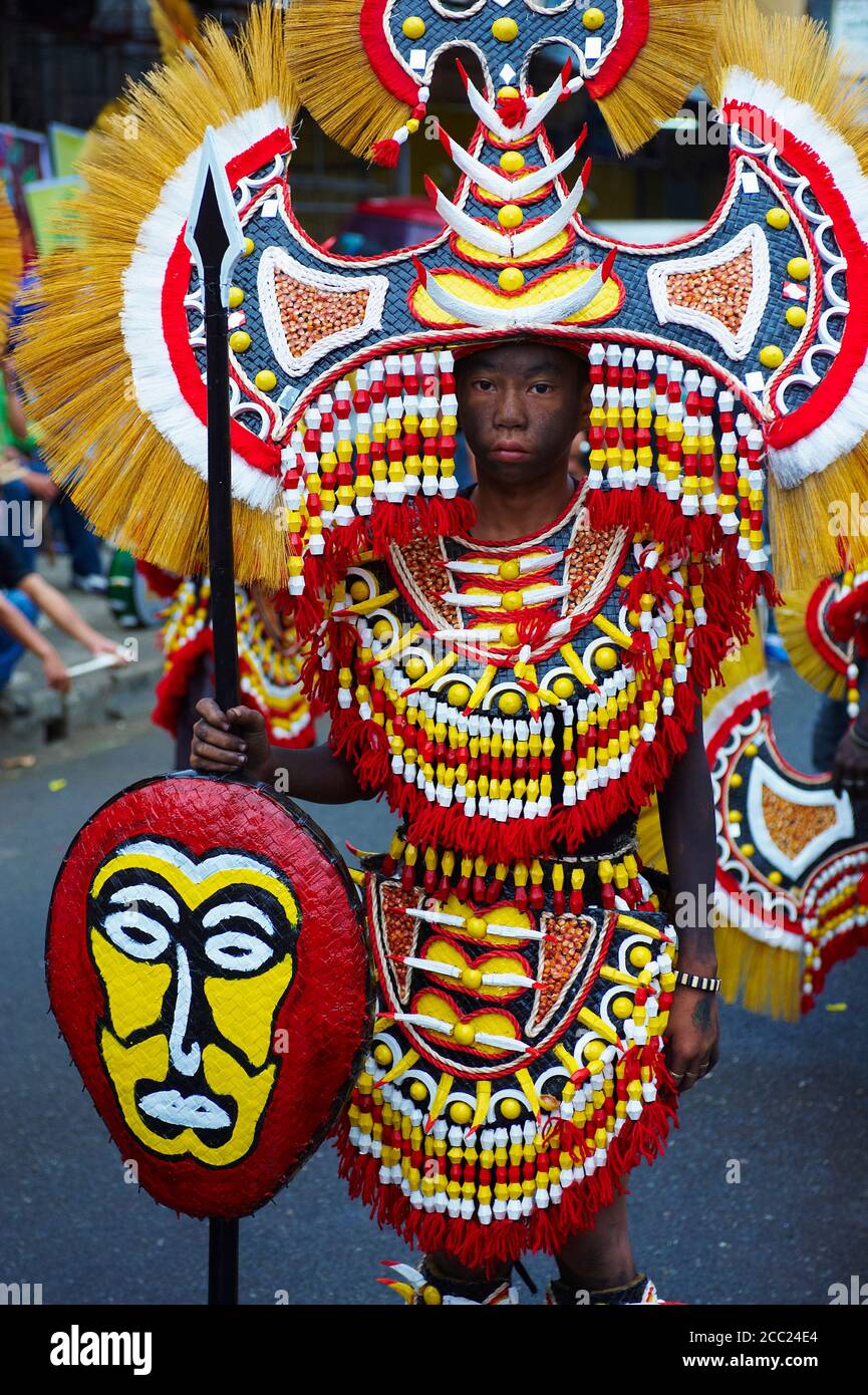Philippinen, Panay Insel, Kalibo Stadt, ATI Atihan Festival Stockfoto
