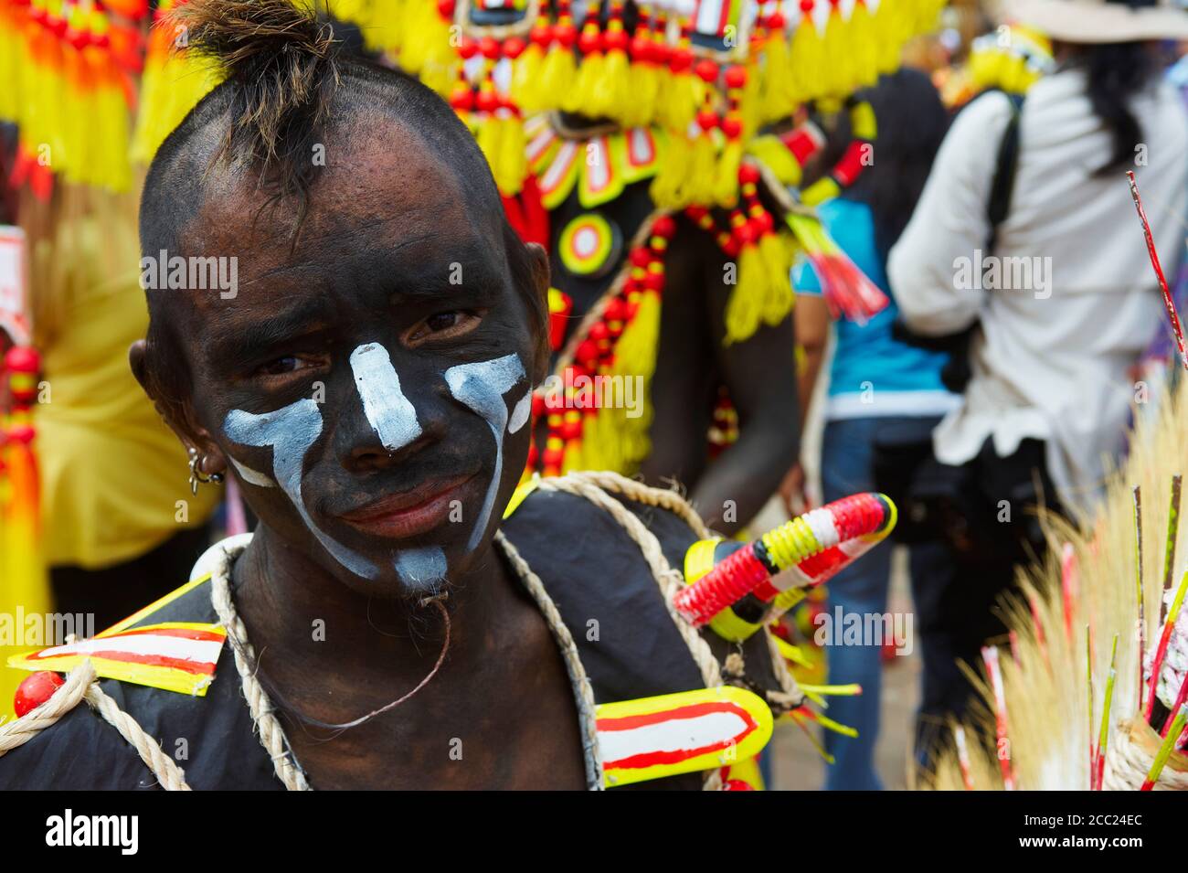 Philippinen, Panay Insel, Kalibo Stadt, ATI Atihan Festival Stockfoto