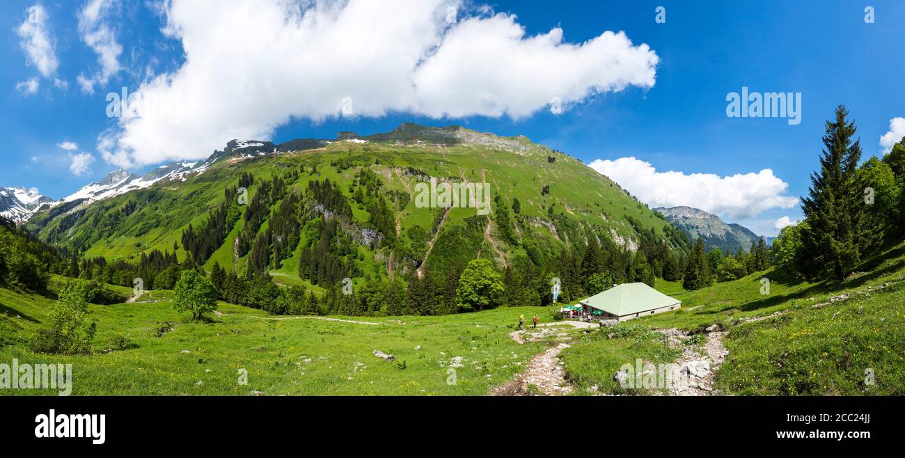 Deutschland, Bayern, Blick auf High Allgäuer Alpen Stockfoto