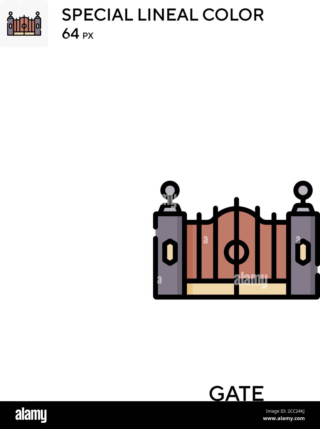 Gate spezielles lineales Farbvektorsymbol. Gate-Symbole für Ihr Geschäftsprojekt Stock Vektor