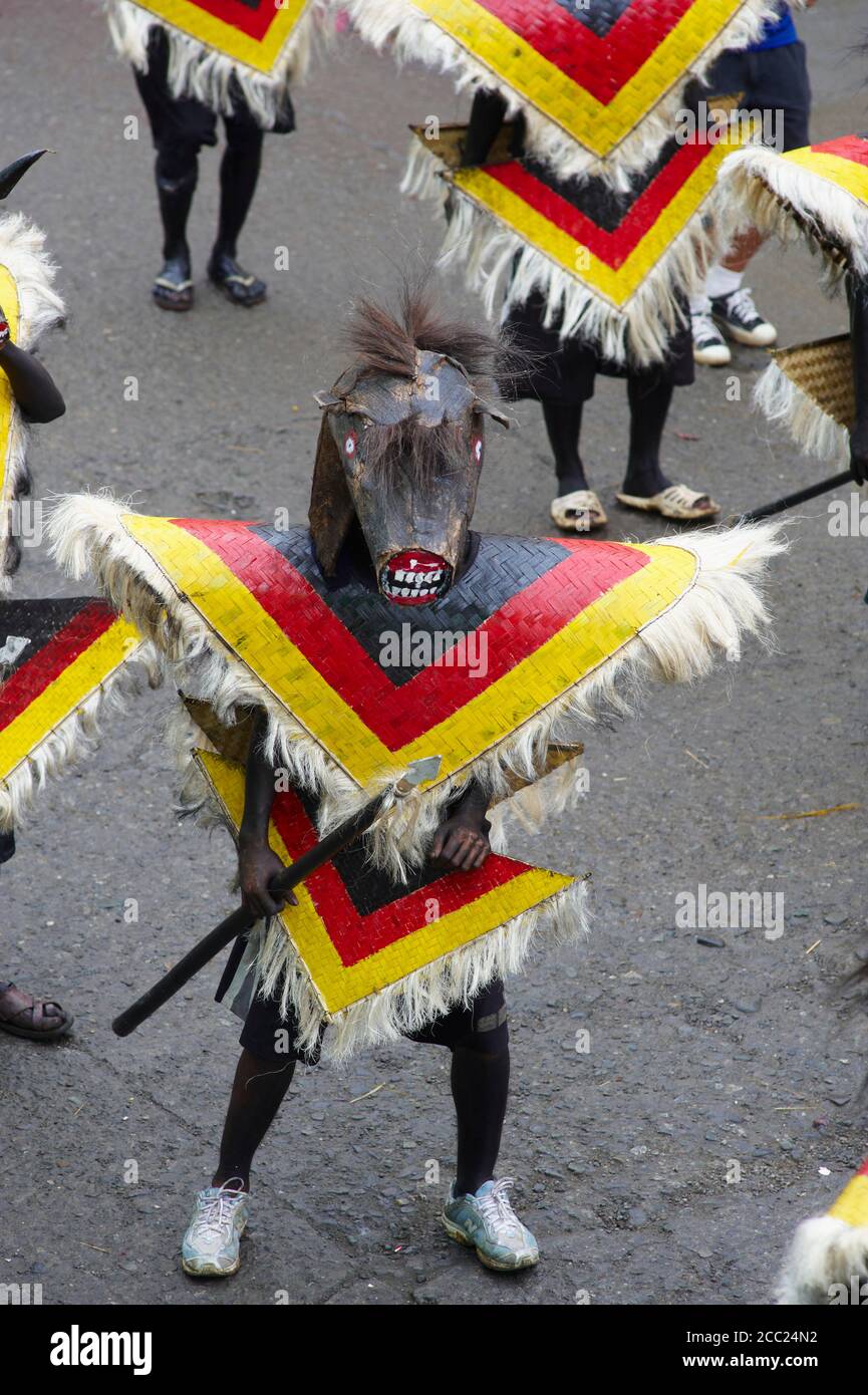Philippinen, Panay Insel, Kalibo Stadt, ATI Atihan Festival Stockfoto